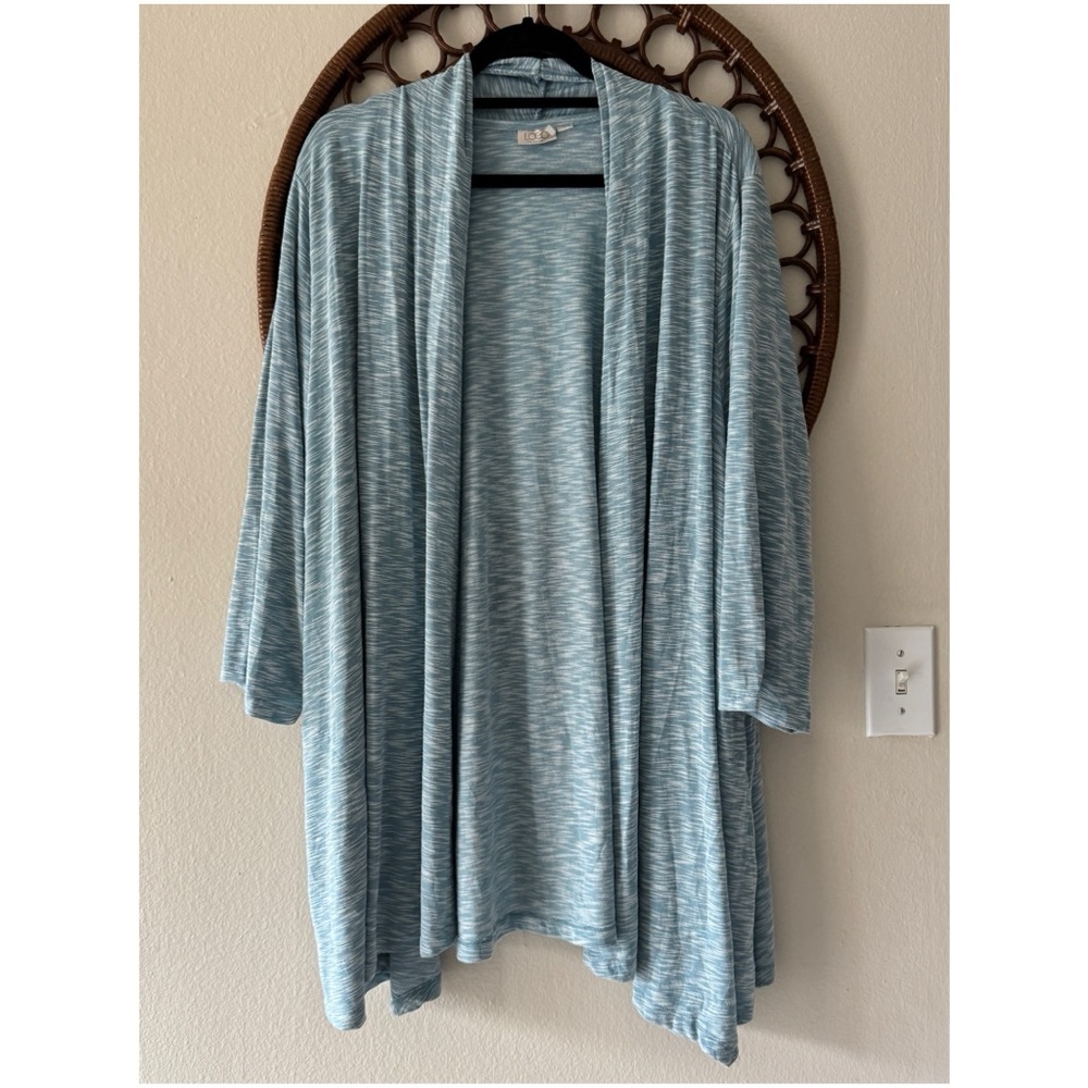 LOGO open front cardigan blue size 3X